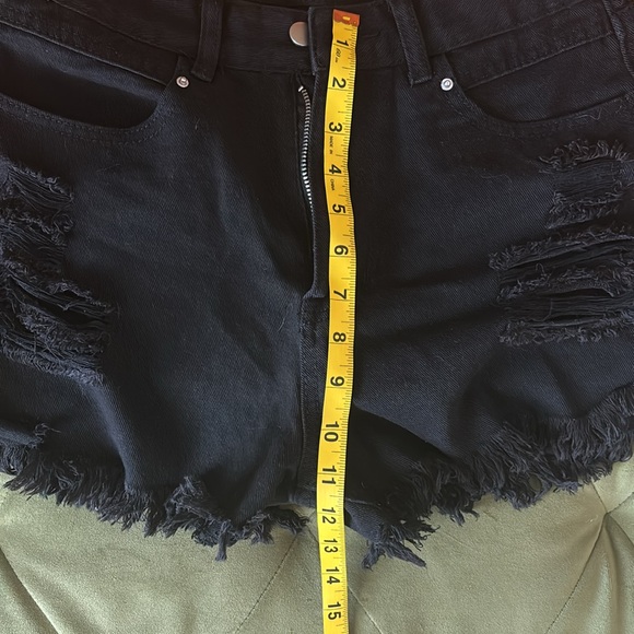 Black High Waist Jean Shorts - Picture 5 of 5